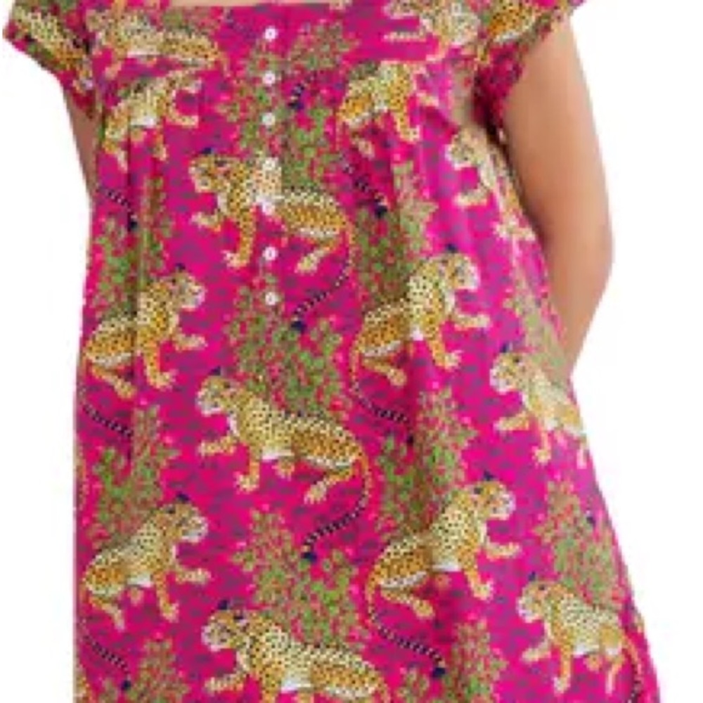 Printfresh Fuchsia Leopard & Foliage Shift Dress - image 1